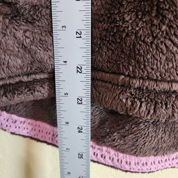 North Face Jacket Womens Large brown pink‎ 1/4 Zip Sherpa Texture Fleece Fuzzy - Picture 11 of 12